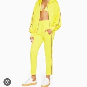 NWOT Ramy Brook yellow pants, track pants Sz XS